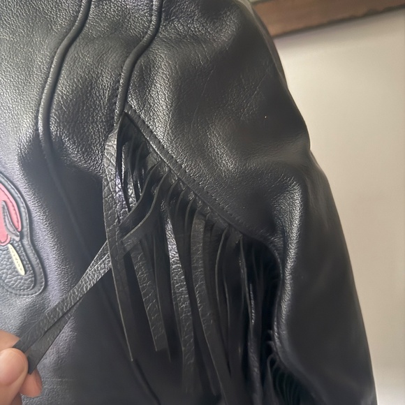 NWOT $875 COACH Black Leather Moto Motorcycle Biker Fringe Car Jacket 0 (XS) - Picture 8 of 10